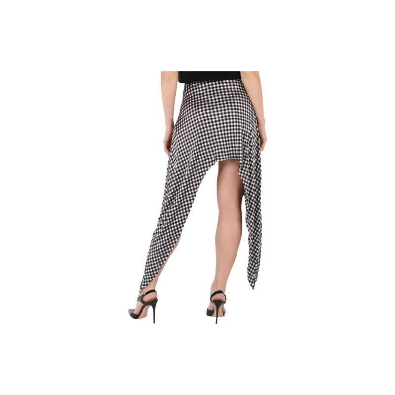 Burberry Check Asymmetric Skirt 'Black Ip Pattern'-1