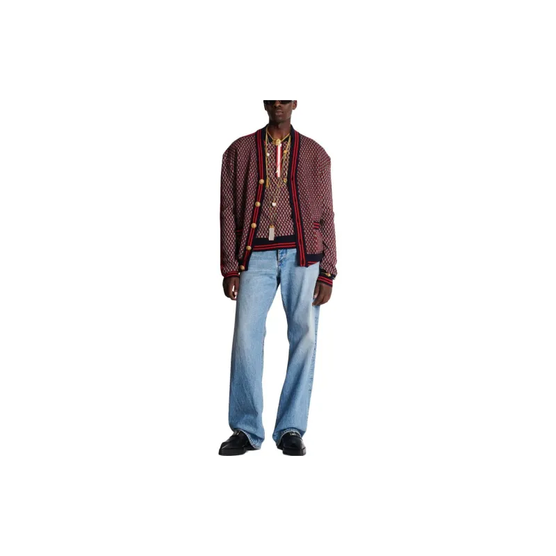 BALMAIN Monogrammed Knitted Cardigan-1