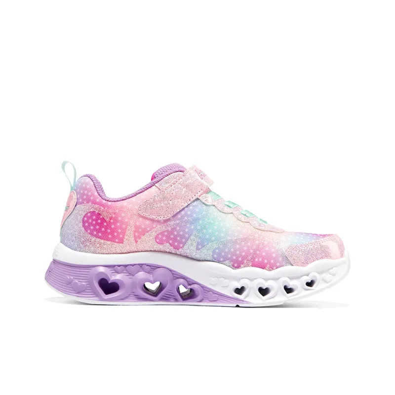 Skechers Flutter Heart Lights Slip Resistant Cushioning Abrasion Resistant Casual Shoes Pink Multicolor Teenagers-1