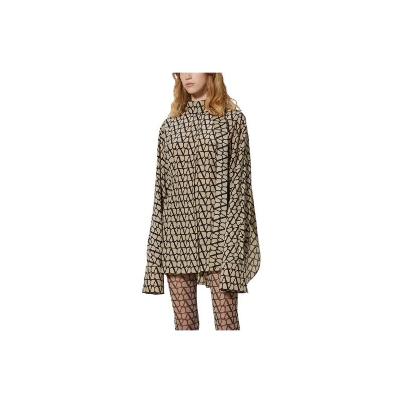 Valentino Long-Sleeved Dresses Women's Khaki-1