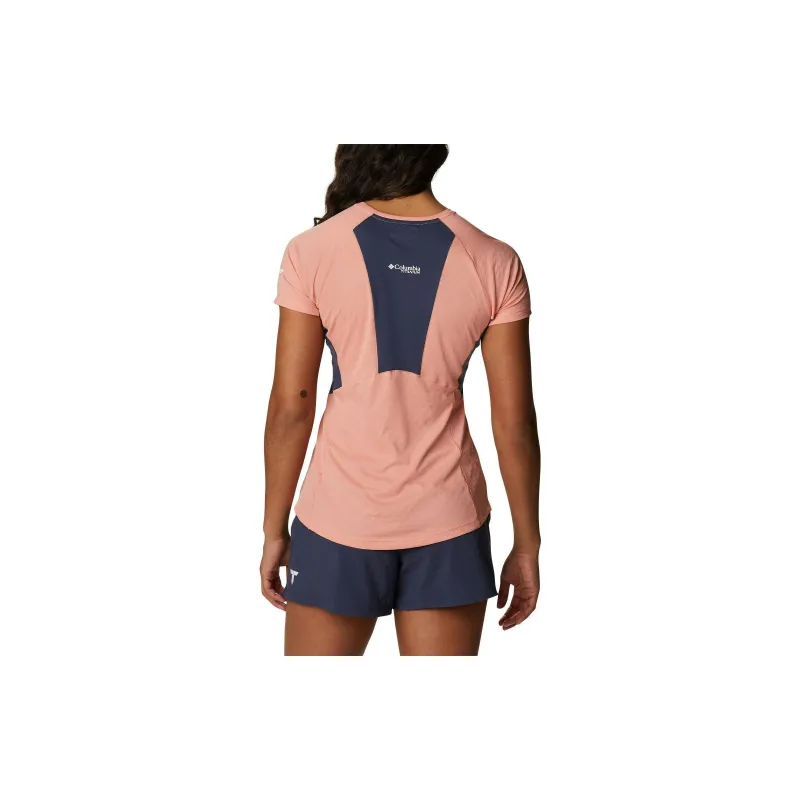 Columbia TITANIUM T-Shirts Women's Pink Blue Patchwork-3