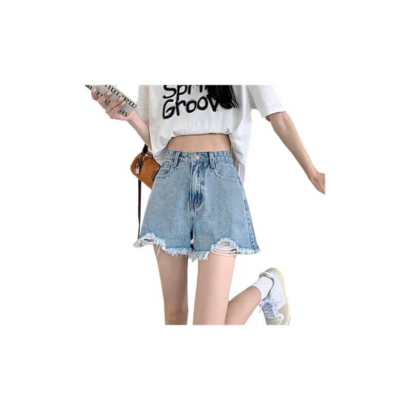 Concubine Zhu Denim Shorts Women's Black-6