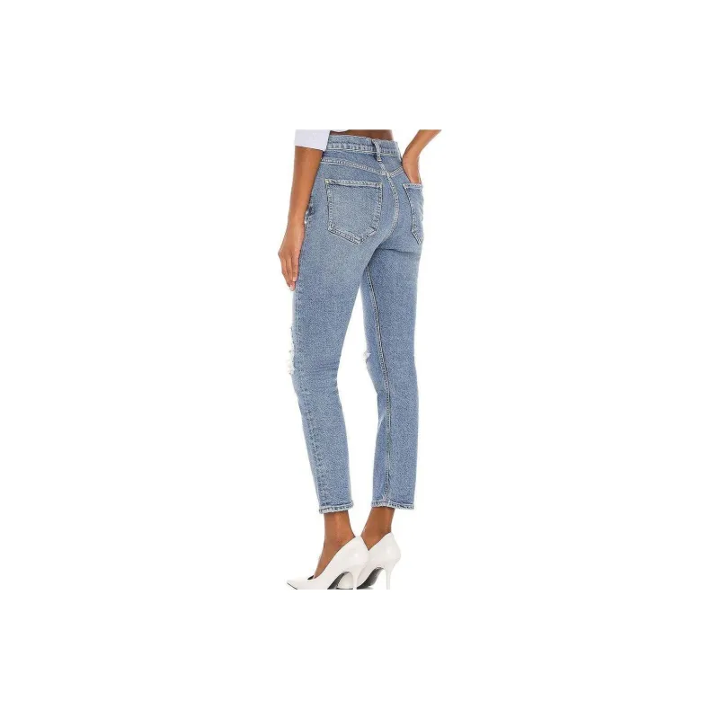 AGOLDE Ripped High rise Cropped Jeans-2
