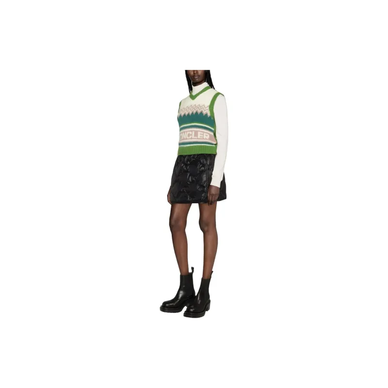 Moncler Knitted Vest 'Green/Pink/White'-3