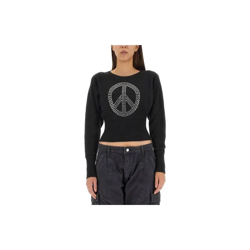 MOSCHINO Jeans Embellished Cropped Jumper-1