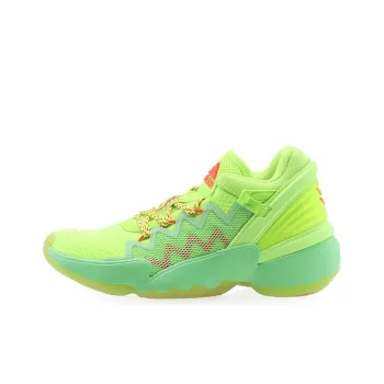 Adidas D.O.N. Issue #2 Slip Resistant Mid Top Children's Basketball Shoes Green Orange Teenagers
