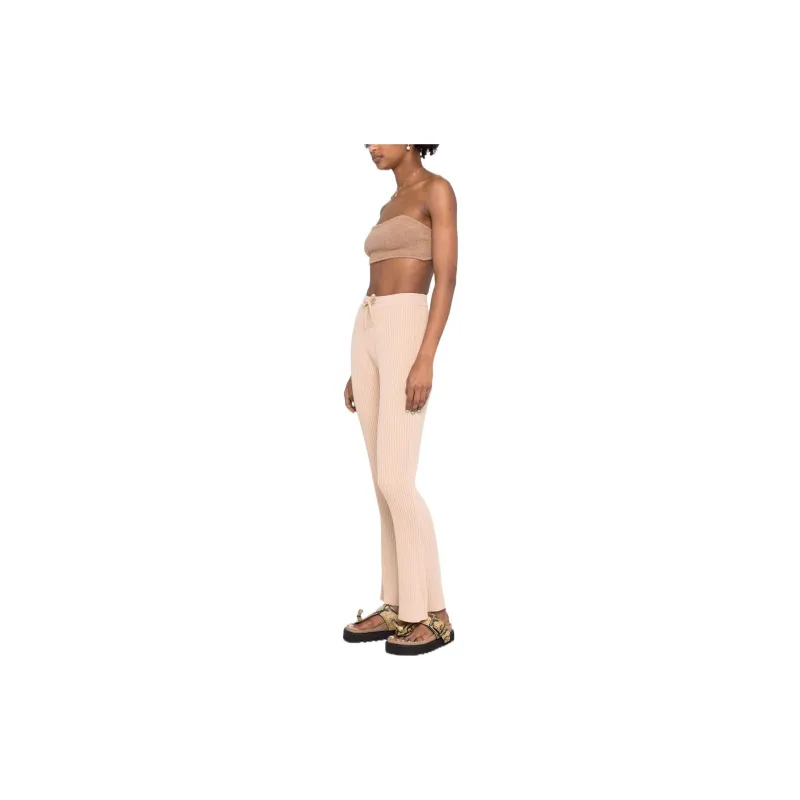 NANUSHKA Ribbed Knitted Cropped Pants-2