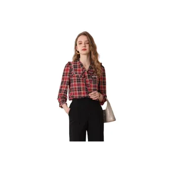 FENHONGMALI Shirts Women's Red