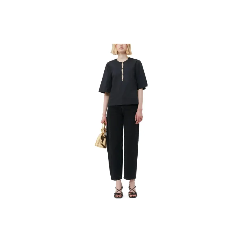 GANNI Cut out Poplin Blouse-1