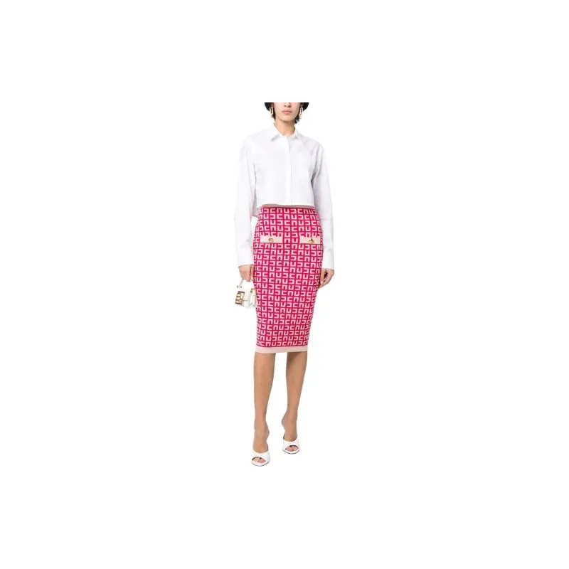 Elisabetta Franchi Casual Long Skirts Women's Pink-1