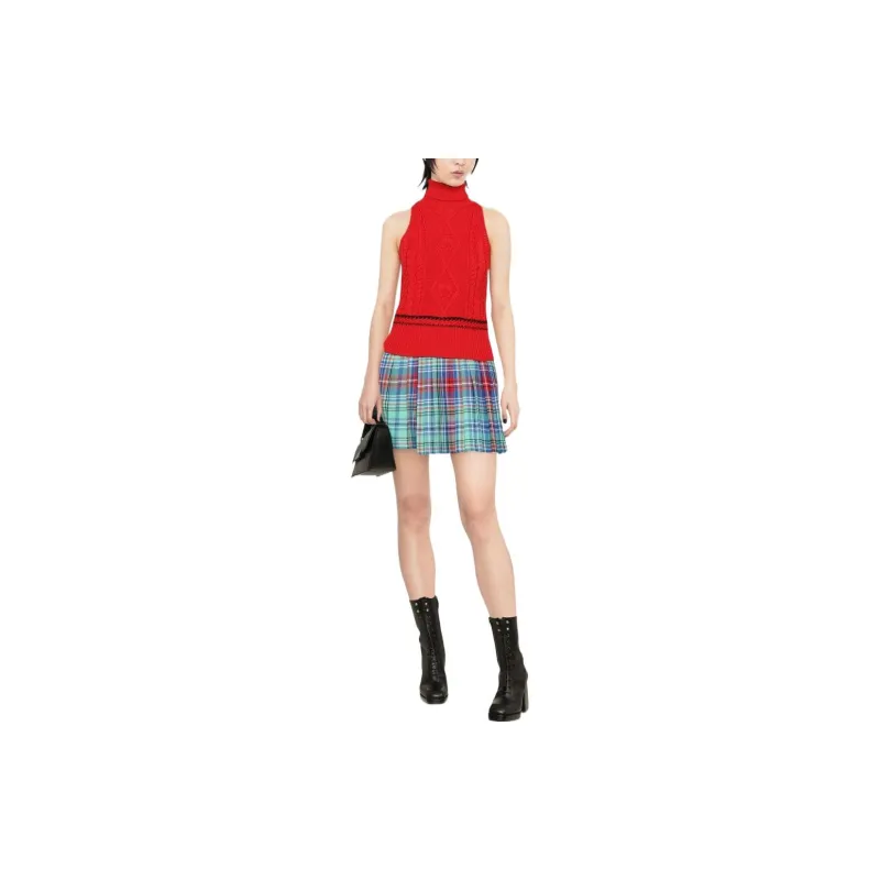 Marine Serre Cashmere Sweaters Women's Orange Red-2