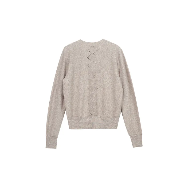 SIMPLE PROJECT Crew neck Wool Cardigan Sweater Unisex-1
