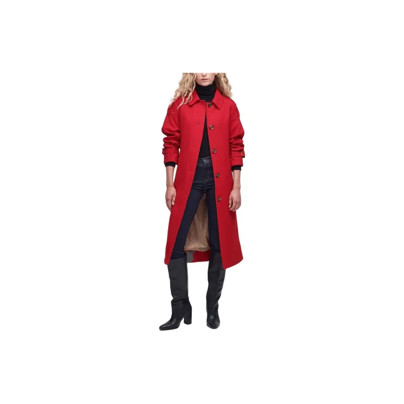 BARBOUR Barbour Alberta Wool Trench Coat Trench Coat Women's Red-3