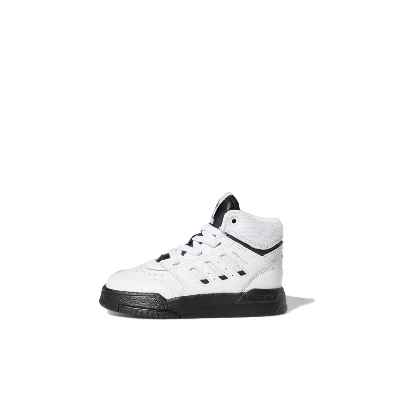 Adidas Originals Drop Step Slip Resistant And Breathable High Top Toddler Shoes White Black Infant And Toddler-0