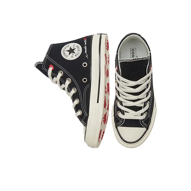 Converse Chuck Taylor All Star 1970s Anti Slip Wear Resistant High Top Canvas Shoes Black Teenagers-3