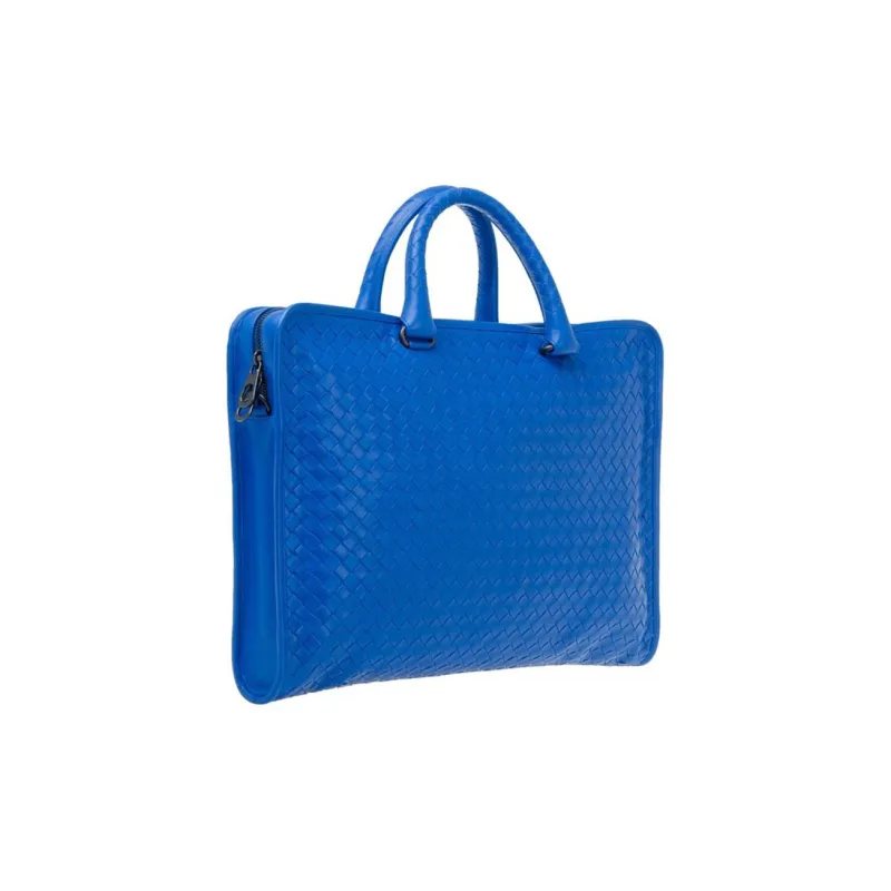 Bottega Veneta Cow Leather Briefcases Handbags Regular Men's Blue-1