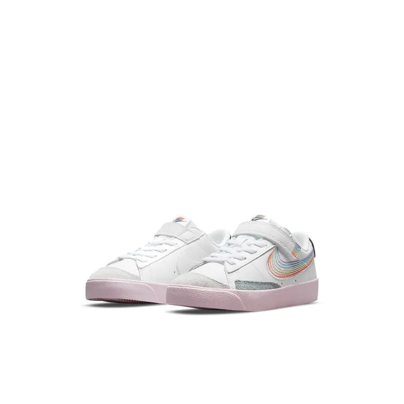Nike Blazer Low '77 'Be True' Rainbow Hook Low Top Skateboard Shoes White Pink Children Aged 3 7 Years Old-2