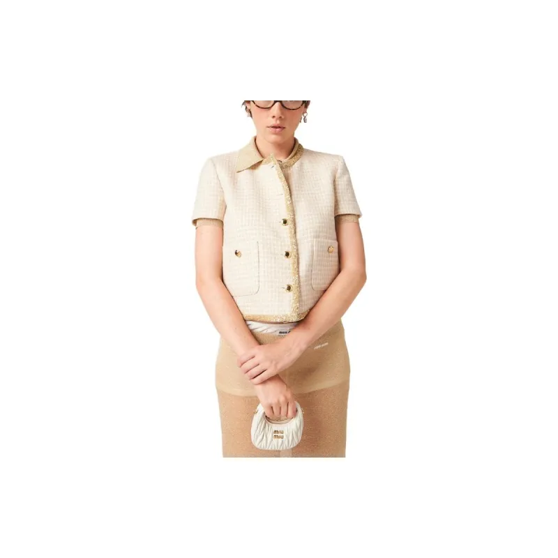 MIU MIU Jackets Coats Women's Beige-3