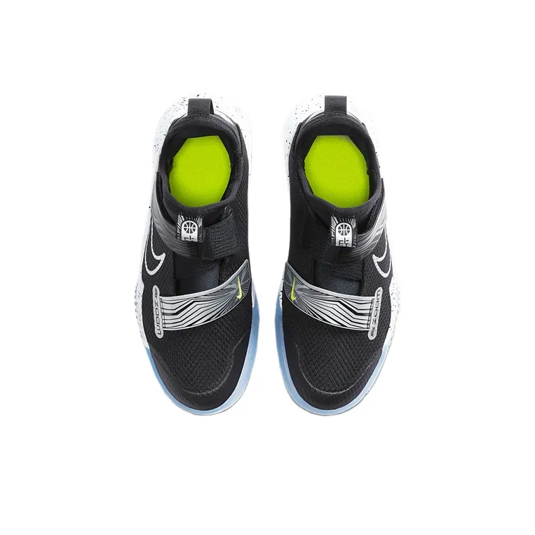 Nike GS Slip Resistant Cushioning Abrasion Resistant Low Top Children's Basketball Shoes Black White Kids'-3