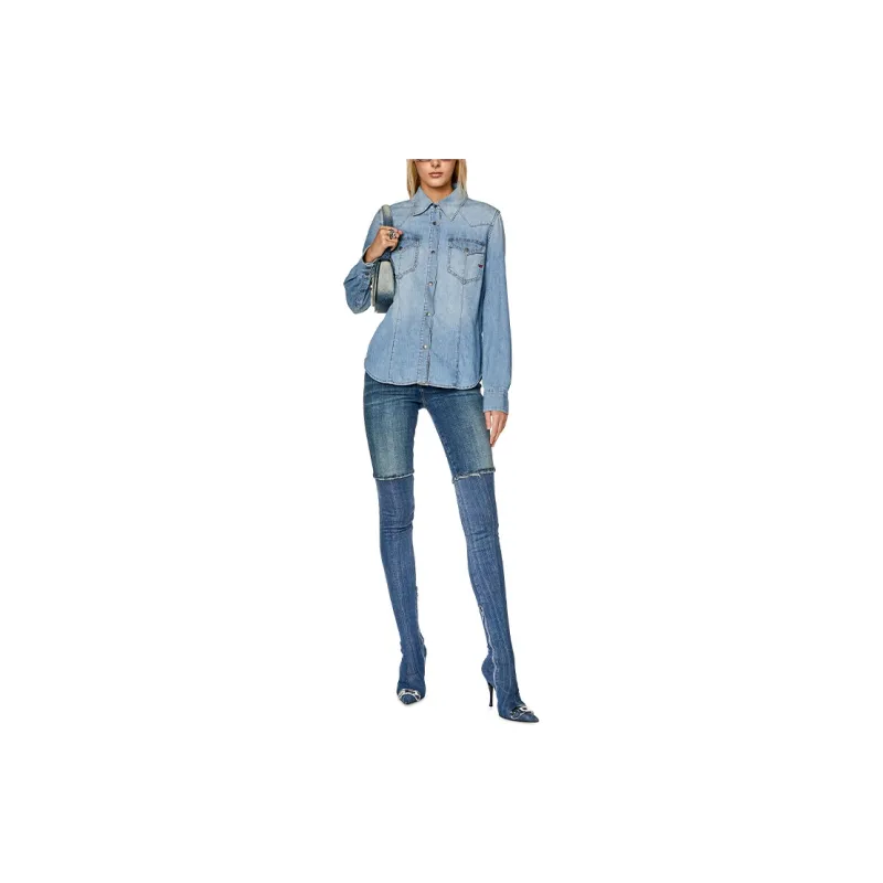 DIESEL Long-Sleeved Denim Shirt-1