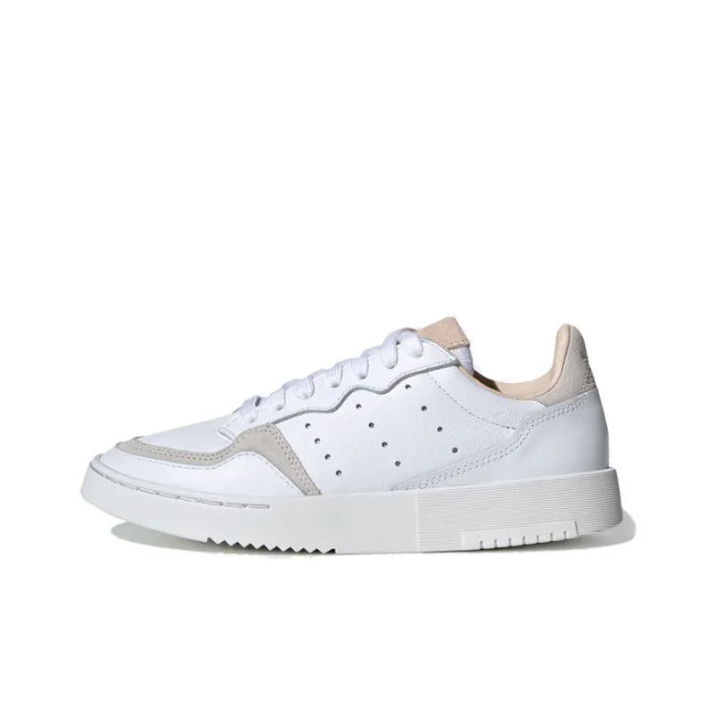 Adidas Originals Super Court Low Top Kids' Skateboarding Shoes White Brown Teenagers-0