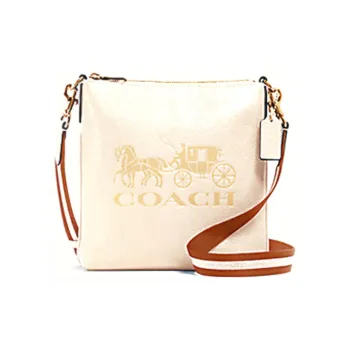 COACH Jes Leather Shoulder Bag Crossbody Bag Small Size Women's Ecru