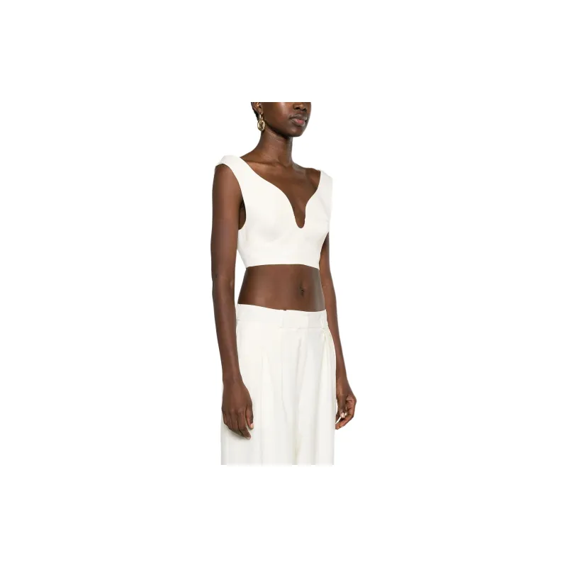 JIL SANDER V Neck Cropped Top-3