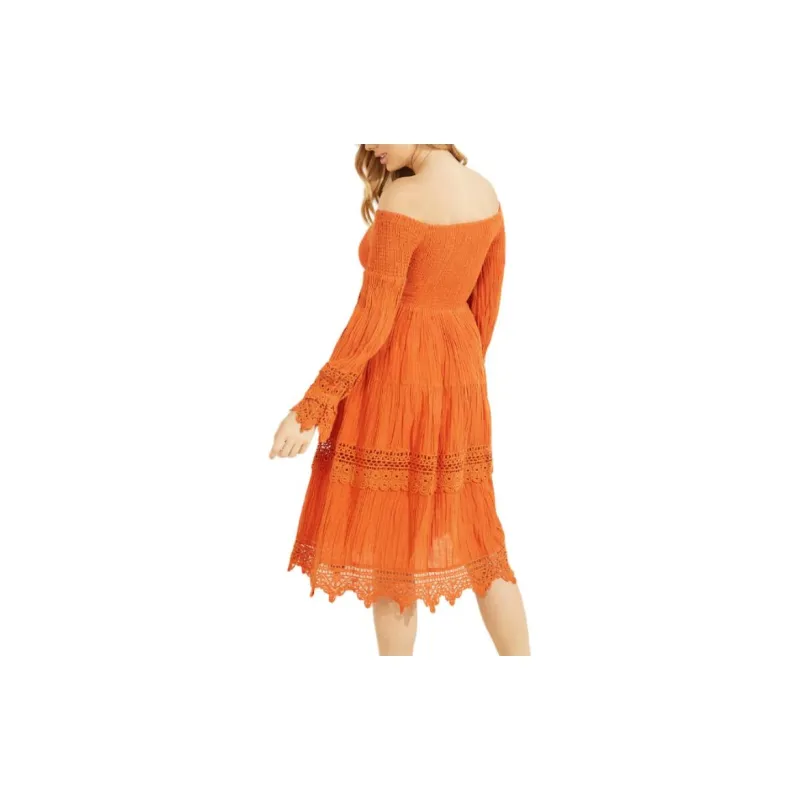 GUESS Amber Off-the-Shoulder Dress Long-Sleeved Dresses Women's Amber-2
