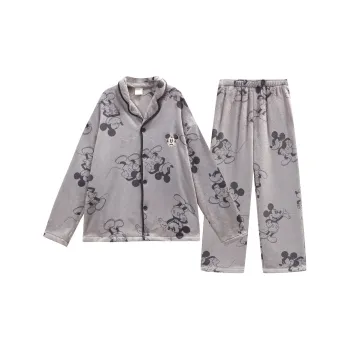 GUKOO x Disney Mickey Series Pajama Set Women's Dense Misty Gray