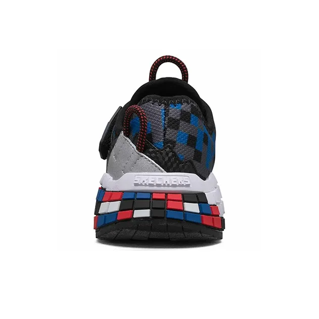 Skechers Mega-Craft Cushioning Anti-Slip And Wear-Resistant Kids Lifestyle Shoes Black Silver Red Teenagers-3