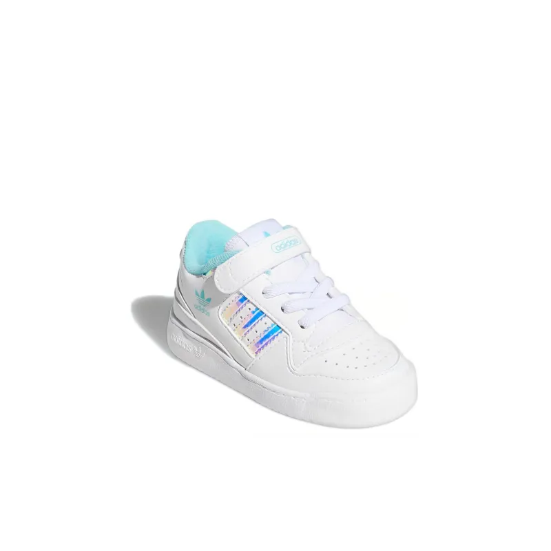 Adidas Originals FORUM Iridescent Slip Resistant Low Top Skateboard Shoes White Blue Infant And Toddler-2