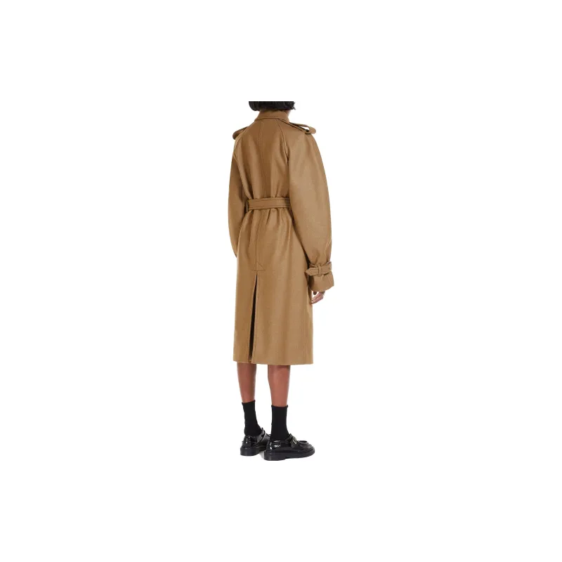 SportMax Double breasted Twill Trench Coat-3