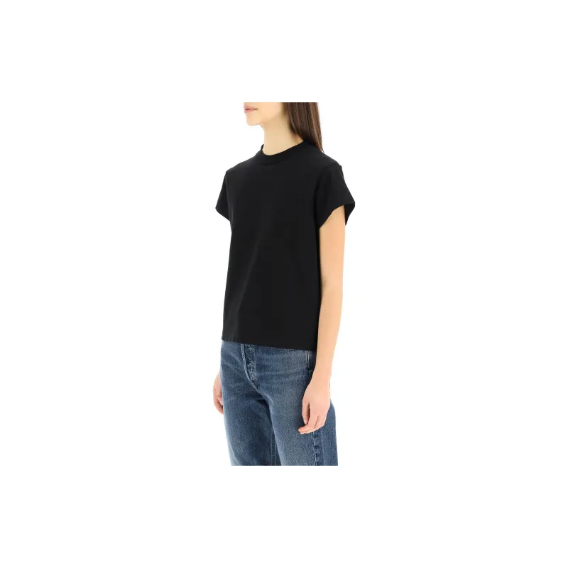 AGOLDE Bryce Shoulder Pads Cotton T-shirt-2