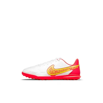 Nike Jr Legend 9 Club TF Anti Slip Wear Resistant Low Top Soccer Shoes White Red Kids'