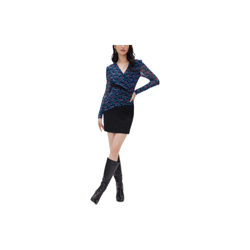 DVF Diane Von Furstenberg FW23 Long-Sleeved Dresses Women's Multicolor-1