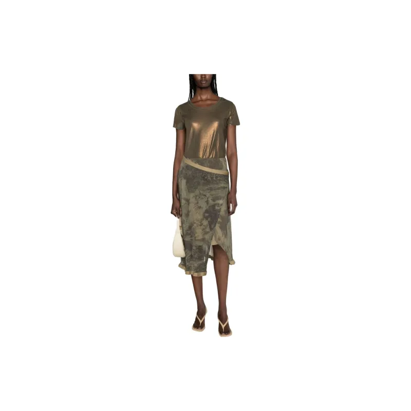 DIESEL Casual Long Skirts Women's Khaki Green-1