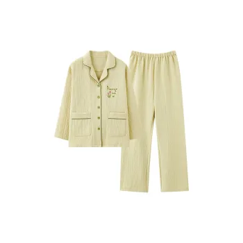 UAVAE Pajama Set Women's Yellow Green