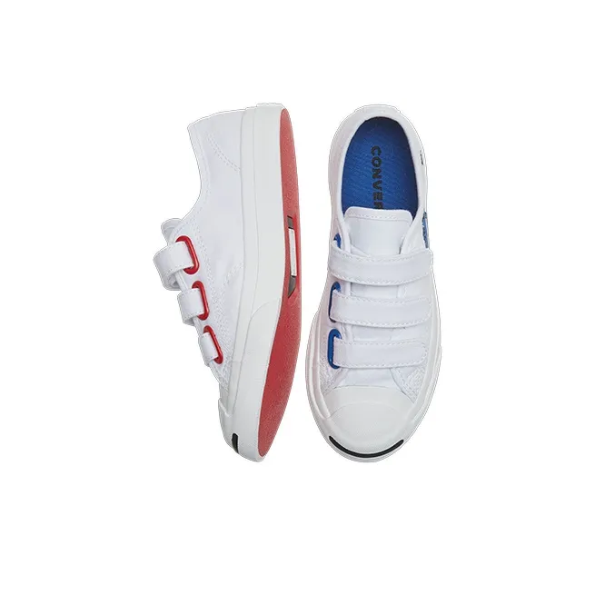 Converse Jack Purcell Anti Slip Wear Resistant Low Top Kids Canvas Shoes White Blue Children Aged 3 7 Years Old-3