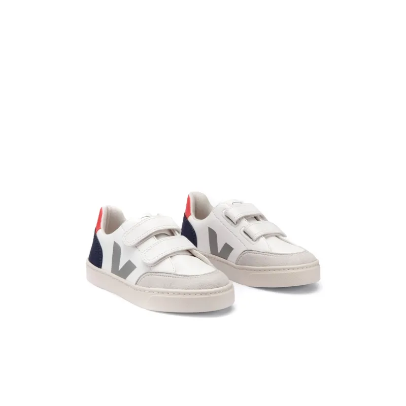 VEJA V 12 Low Top Kids' Skateboarding Shoes White Blue Kids'-2
