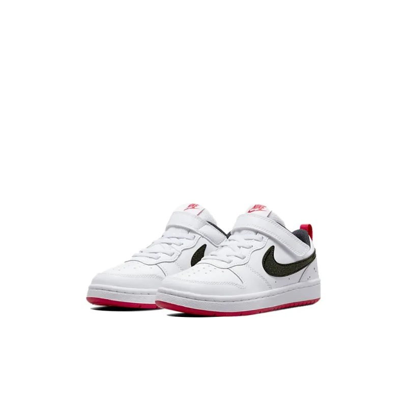 Nike Low 2 SE Low Top Skateboard Shoes White Black Children Aged 3 7 Years Old-2