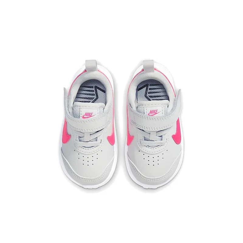 Nike Varsity Leather Low Top Sports Casual Shoes Gray Pink Infant And Toddler-3