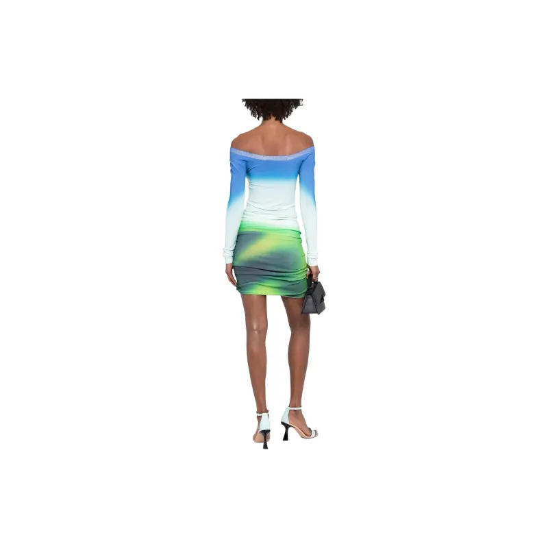 OFF WHITE Blurred Seamless Knit Dress Multi-2