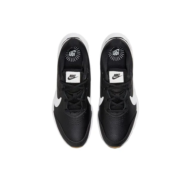Nike Varsity Leather Low Top Kids Lifestyle Shoes Black White Teenagers-3