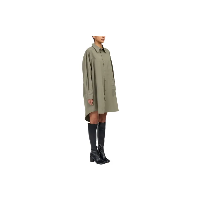 MM6 Maison Margiela Poplin Texture Shirt Dress-3