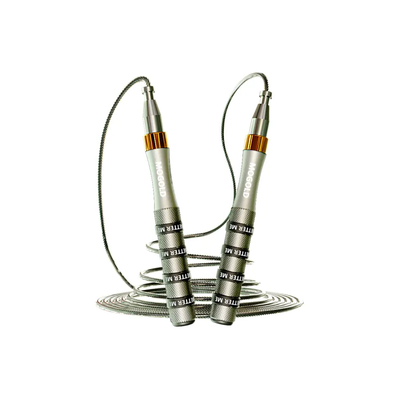 MOGOLD Fitness Training Non Countable Jump Ropes Adults Handle Material Aluminum Alloy, Rope Material Steel Wire 3m-15