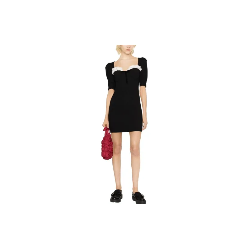 Alessandra Rich Lace Detailed Mini Dress-1