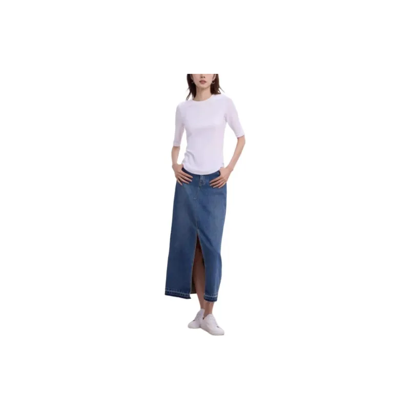 GAP Casual Long Skirts Women's Washed Black-6