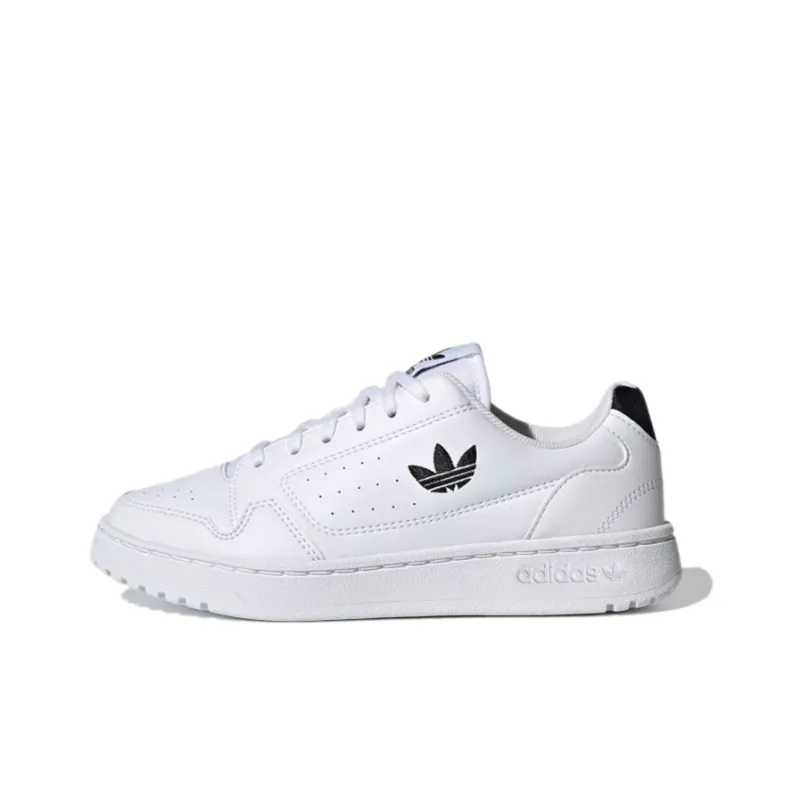 Adidas Originals NY 90 J Low Top Skateboard Shoes White Black Teenagers-0