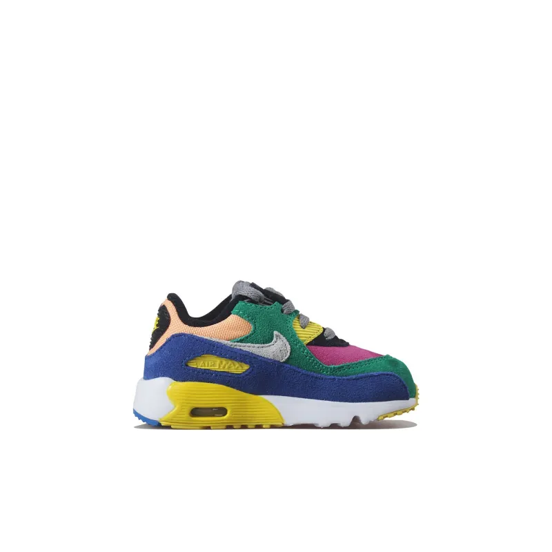 Nike Air Max 90 QS Viotech 2.0 Anti Slip Wear Resistant Low Top Running Shoes Blue Green Infant And Toddler-1