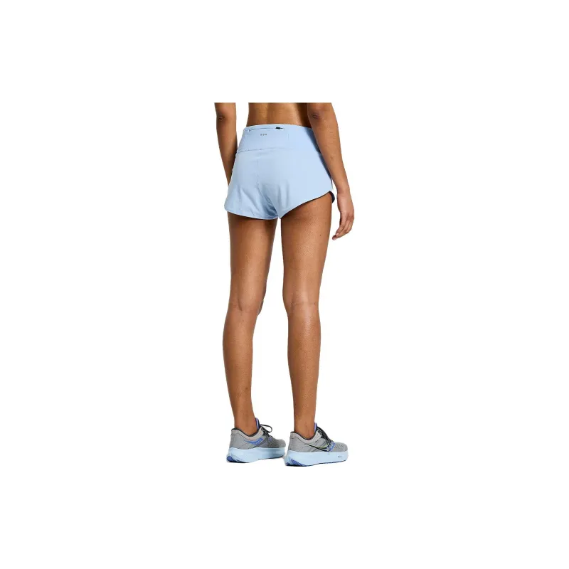 Saucony Outpace 2.5' Split Short Casual Shorts Women's Light Blue-4
